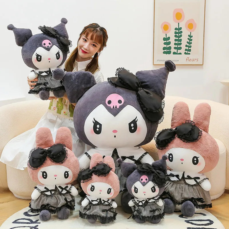 Oversized Sanrio Hello Kitty Kuromi Melody Stuffed Toys Soft Throw Pillow Plush Dolls Kids Birthday Valentines Gifts for Girls