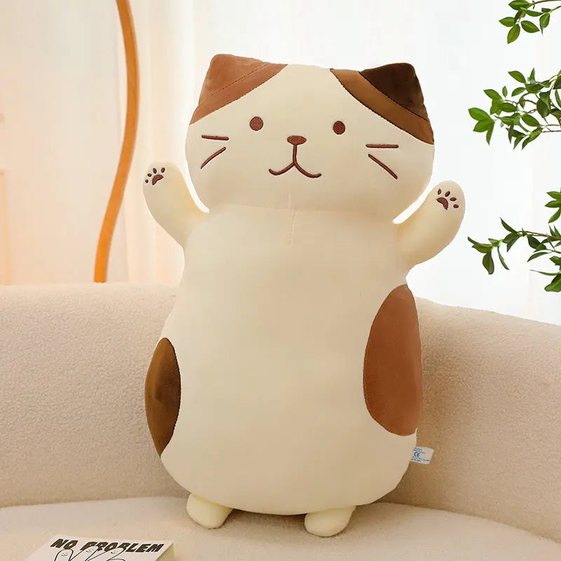 45cm-105cm Kawaii Big Fat Belly Cat Plush Toys Stuffed Soft Long Animal Cat Pillow Nap Cushion Creative Birthday Gift for Kids