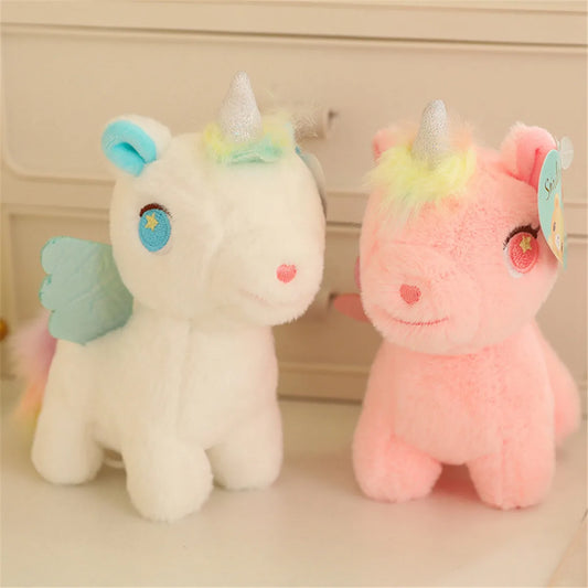 12cm mini Colorful  Unicorn Toys Kawaii Unicorn Stuffed  Whale Toys pendant Doll Kids Christmas Gift