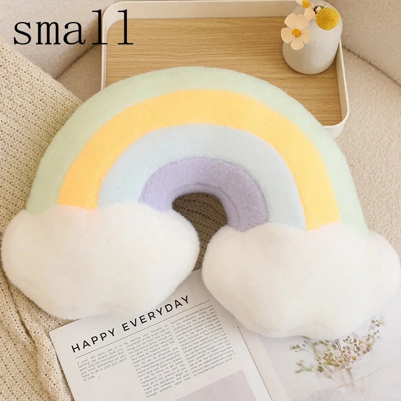 Rainbow Color Party Plush Pillow Soft Moon/Rainbow/Star Stuffed Cartoon Cushion Toy Doll Home Decoration Sofa Pillow Gift