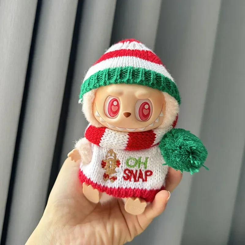 Mini Plush Doll'S Clothes Outfit Accessories For Labubu V2 christmas cookie man love hat Clothing for Labubu cloth