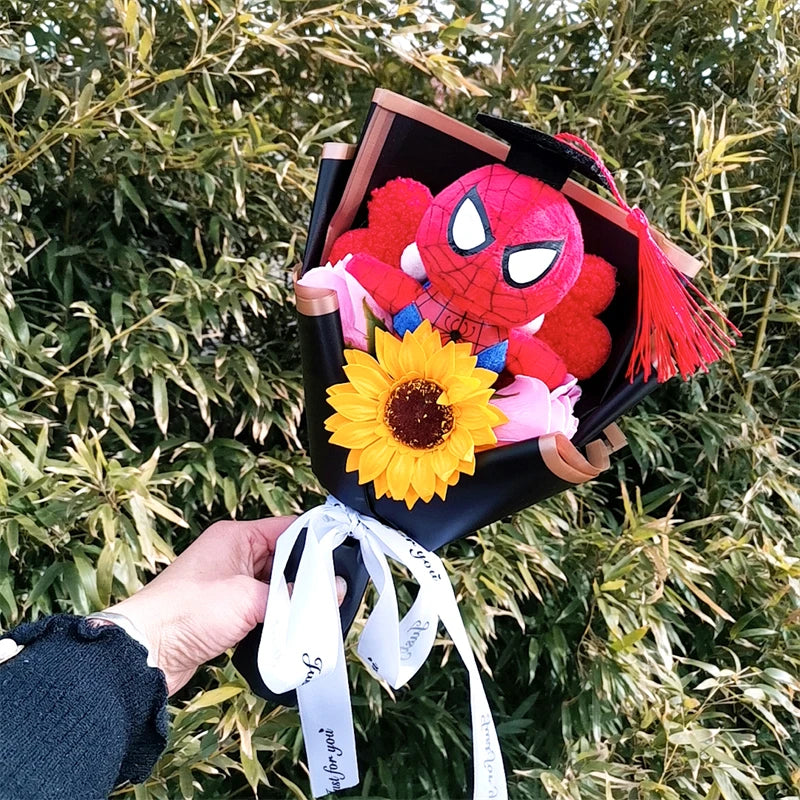 Hot Super Hero Spider-Man The Avengers Graduation gift Plush bouquets Stuffed Soft Lovely Kids Christmas Day Birthday Gifts