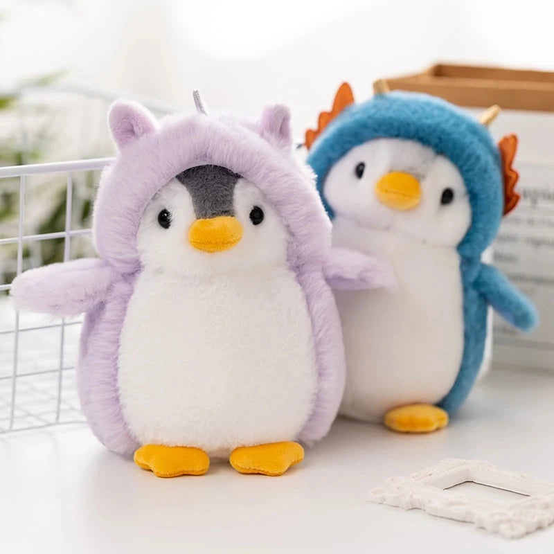 1pc Kawaii Penguin Plush Toys Soft Stuffed Penguin with Unicorn /Dinosaur/Rabbit Costume Toys For Baby Girls Birthday Gift Party