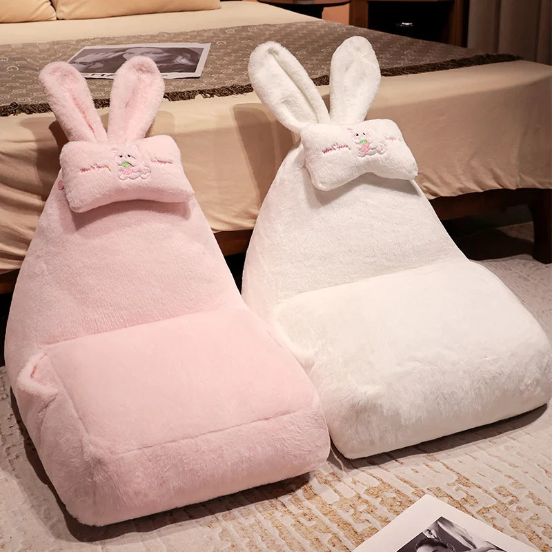 Cartoon Cute Bay Window Tatami Soft Stuffed Animals Bunny Doll Cushion Plush Rabbit With Long ears Toys Pillow Winter Floor Mat