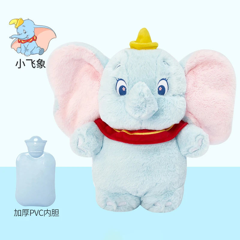 Disney Stitch Angel Lotso Pooh Bear Dumbo Plush Hand Warm Bottle Hot Water Bottles Portable Warm Hand Bag Hand Warmer Girl Gift