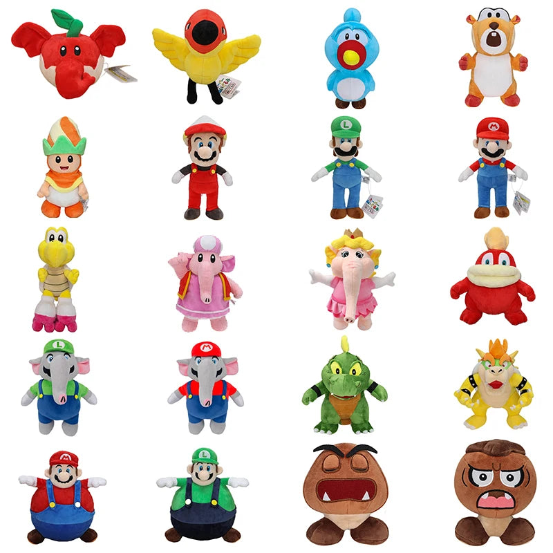 Balloon Mario Plush Soft Toys Poplin Rolla Koopa Elephant Fruit Goomba Animals Dolls Elephant Princess Daisy Peach Kawaii Gifts