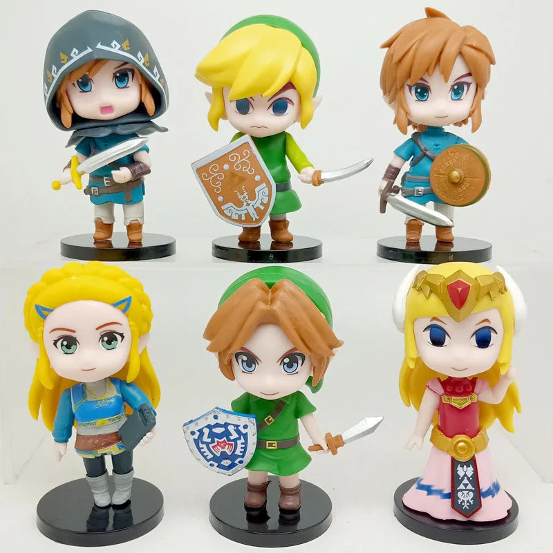 6pcs/set Game The Legend of Zelda Link Cute PVC Action Figure Toys Boys Birthady Xmas Gifts