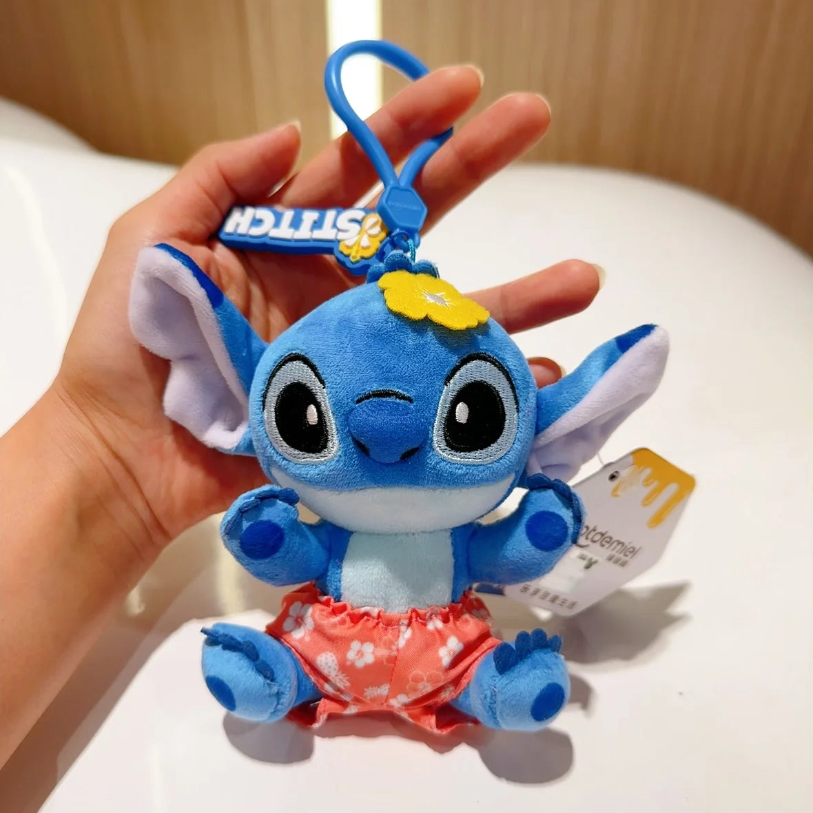 Original Disney Toy Story Stitch Kawaii Winnie Lotso Plush Doll Cartoon Stuffed Anime Keychain Pendant Strap Toys Gift For Kids