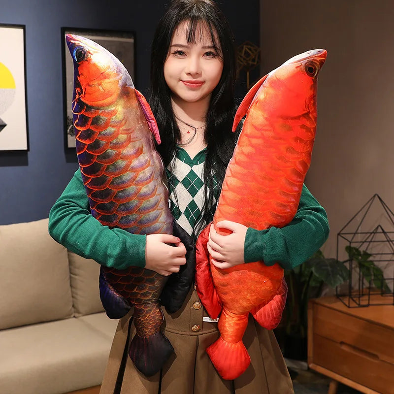 Simulation Funny Fish Plush Toys Giant Stuffed Soft Animal Carp Plush Pillow Creative Sleep Cushion for Kids Girls Xmas Gift