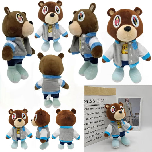 New Kawaii Kanye Dropout Bear Teddy Bear Plush Toys Kanye West Graduation Soft Stuffed Home Room Decor Birthday Gift 1/6pcs 26cm