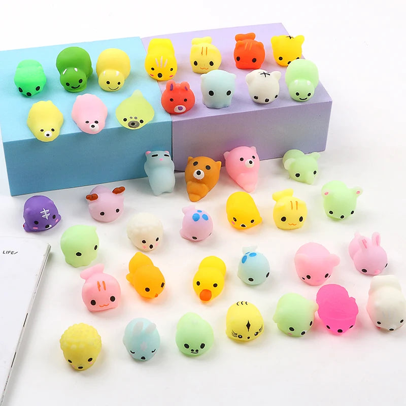 10Pcs Mini Animal Mochi Squishies - Funny Fidget Toy