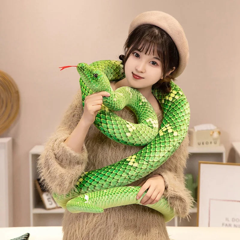 70cm-280cm Simulation Giant Python Anaconda Plush Toy Long Snake Plush Toy House Holiday Decoration Trick Props