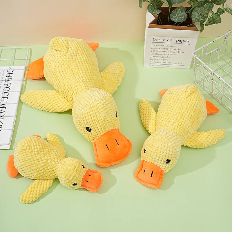 Dog toy plush companion sleeping duck bite resistant grinding sound making toy small and medium-sized dog pet relaxation tool