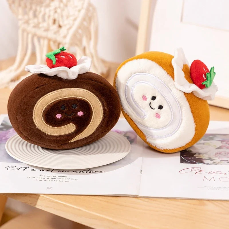 Stuffed Cake Plushie Strawberry Fruit  Shape Plush Toys Cute Face Cream Snack Parsty Decor Party Gift For Kids Birthday