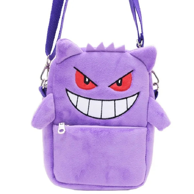 Pokemon Plush Toys Crossbody Bag Cute Gengar Rowlet Pikachu Lucario Eevee Mimikyu Fashion Mobile Phone Bag  Peluche Dolls Gifts