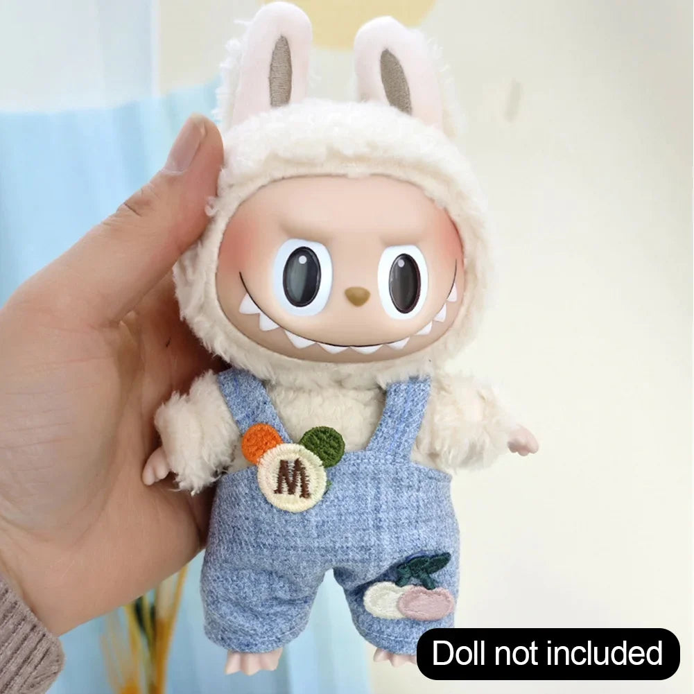 Mini Plush Doll'S Clothes Outfit Accessories For Korea Kpop Exo Labubu Idol T-shirt overalls slippers glasses Clothing Gift