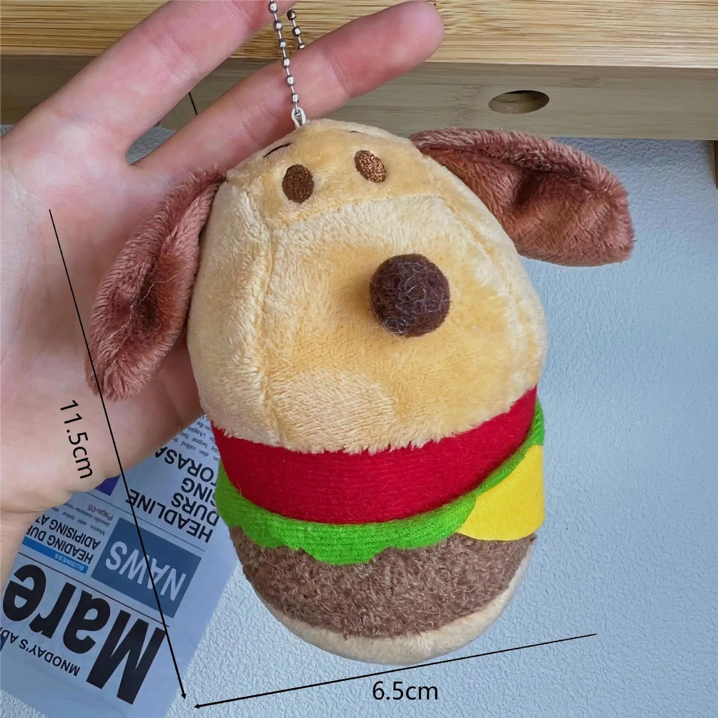 Cute Snoopy Hamburger Popcorn Pendant Cartoon Creative Plush Doll Brooch School Bag Pendant Animation Peripheral Holiday Gift