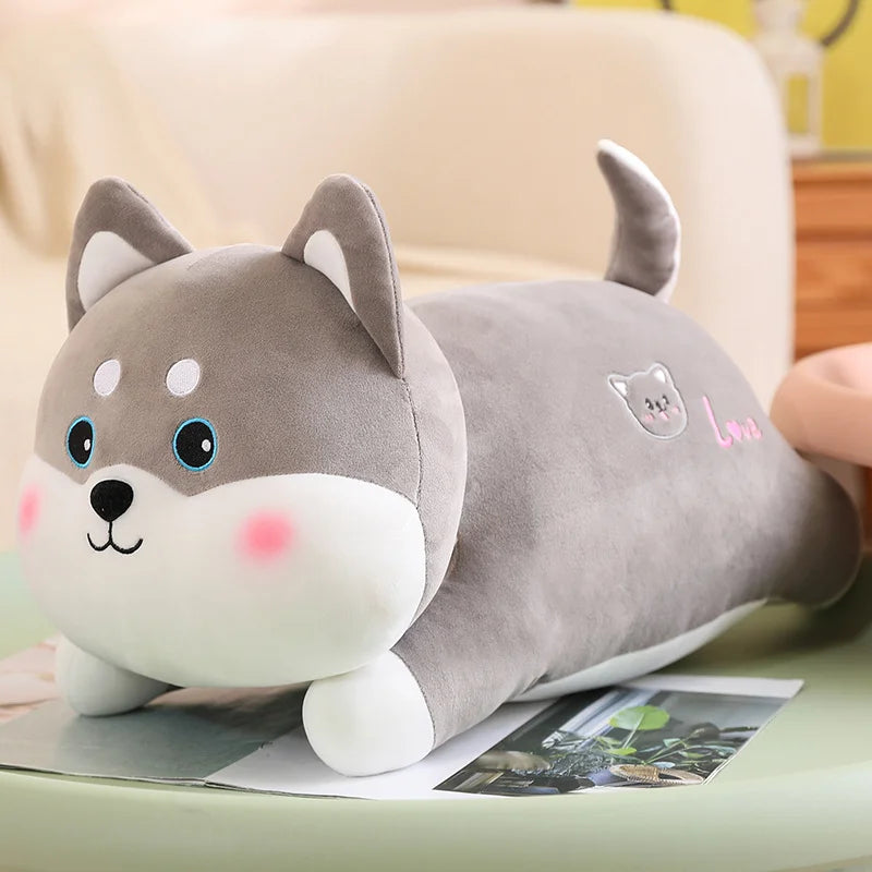 50/60cm Cartoon Cuddly Fat Lying Husky&Corgi Dolls Baby Kids Appease Dolls Soft Stuffed Animals Dog Peluche Elegant Gift