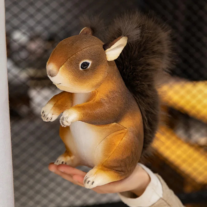 21/25cm Simulation Squirrel Plush Toy Cute Animal Decoration Children's Toys Birthday Gift Room Decor