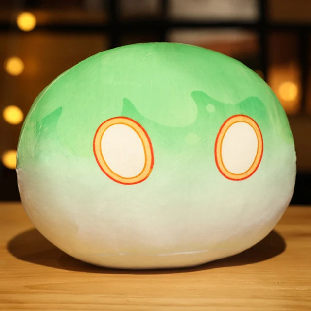 Super Cute Genshin Impact Slime Plush Toy Element Anemo Electro Pyro Cryo Hydro Geo Dendro Soft Pillow Holiday Gift for Kids