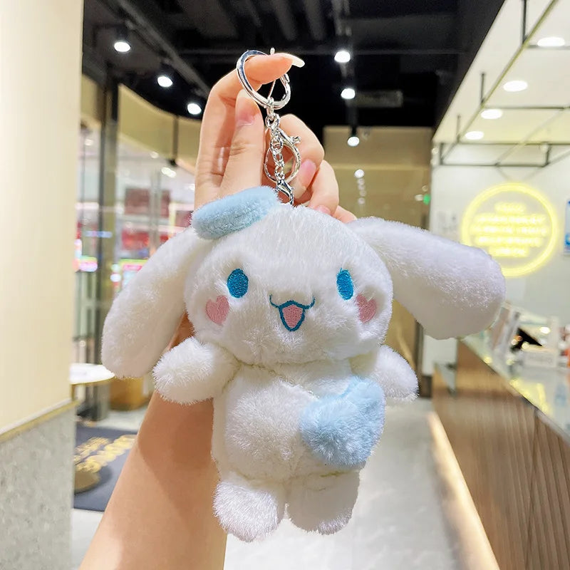 Sanrio Series Cute Plush Keychains Pendant Toys Cinnamoroll Hello Kitty Kuromi My Melody Figures Kawaii Peluche Doll Kid Gifts