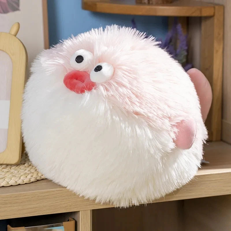 Funny Fluffy Puffer Fish Plush Toy Kawaii Globefish Plushie Lifelike Marine Balloonfish Stuffed Animal Pillow Kids Birthday Gift