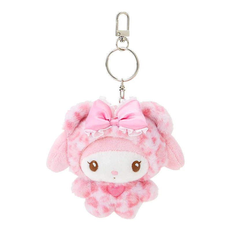 Kawaii Hello Kitty Doll Keychain Sanrio Anime Kuromi Melody Cartoon Leopard Print Kt Pendant Toys Zipper Decoration Girl Gifts