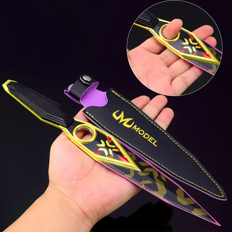 30cm Champions 2023 Kunai Purple Edge Valorant Weapon Game Peripheral Metal Ninja Agents Samurai Sword Weapon Model Toy Boy Gift