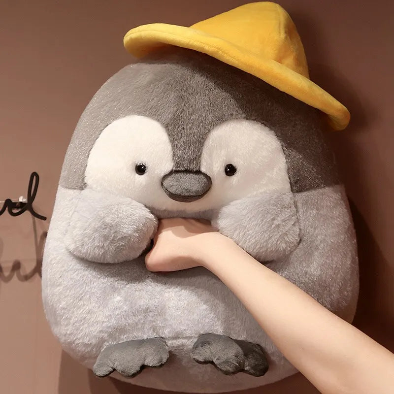 25cm-45cm New Big Cute Penguin With Melon Seeds Plush Doll Cartoon Animal Plush Toys Kawaii Anime Hamster Hat Gift For Girls