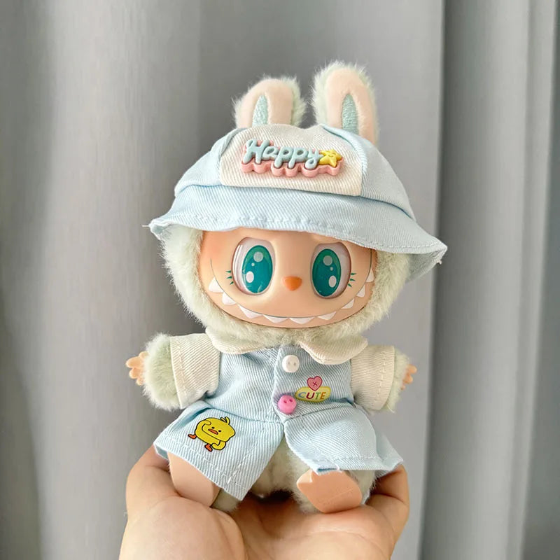 For 17cm Labubu V1 V2 Idol Dolls Clothes Cute Hoodie Mini Doll Sitting Party Outfit Clothing Korea Kpop Exo DIY Gifts