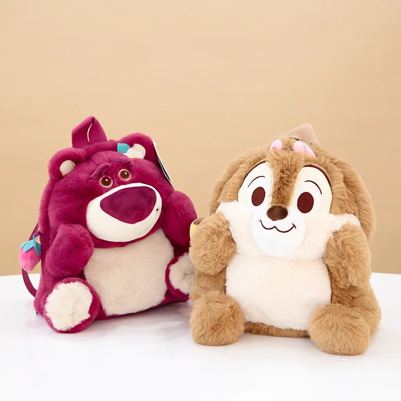 Disney Stitch Lotso Chip Plush Cartoon Soft Stuffed Fashion Bags Kawaii Anime Backpacks Gifts for Kids