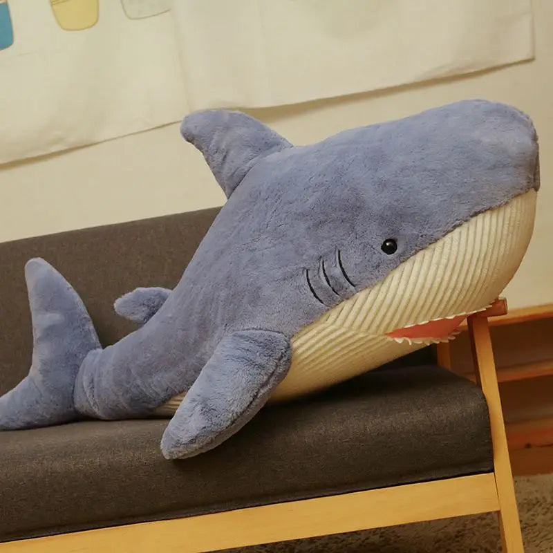 Hairy Huge Plush Shark Toy Soft Stuffed Whale Speelgoed Animal Reading Pillow for Birthday Gifts Cushion Doll Gift For Children