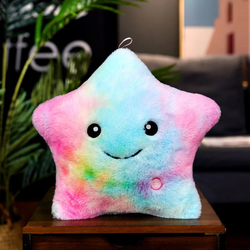 Creative Toy Luminous Pillow Soft Stuffed Plush Glowing Colorful Stars Cushion Led Light Toys Gift For Kids Children Girls