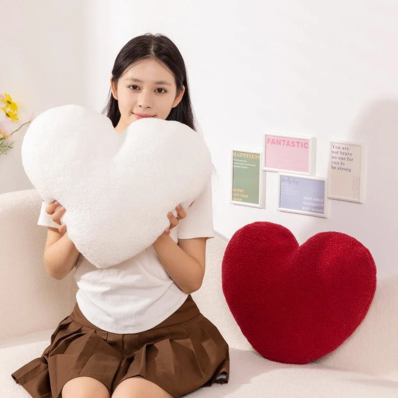 Simulation Red Heart Throw Pillow Stuffed Plush Toys Soft Cartoon Dolls Home Decor Comfortable Funny Gift Birthday Present