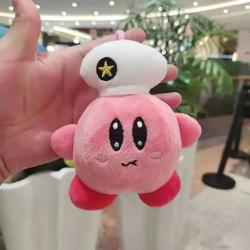 13cm Pink Kirby Anime Plush School Bag Small Pendant Keychain Stuffed Cartoon Doll Birthday Decorative Accessories Christmas