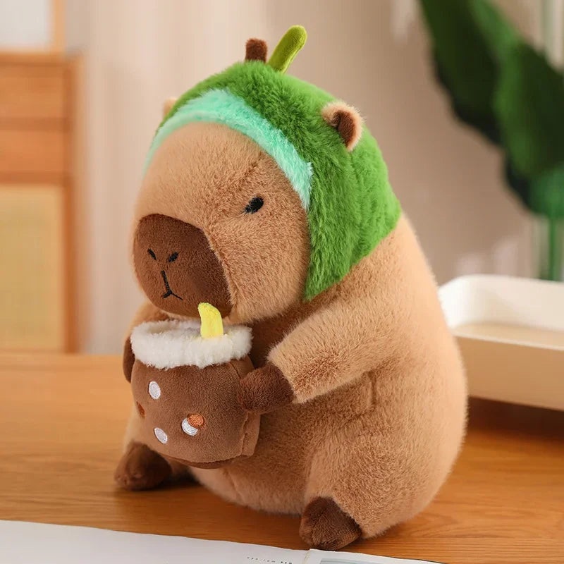 Capybara Plush Toy Simulation Capibara Cosplay Unicorn Dinosaur Dress Boba Bread Fruit Food Decor Birds Bubble Stuffed Animals