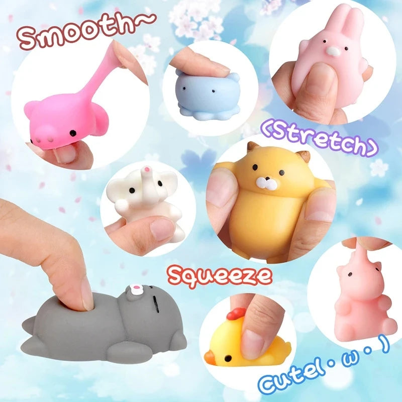 1-8PCS Mochi Squishies Kawaii Anima Squishy Toys