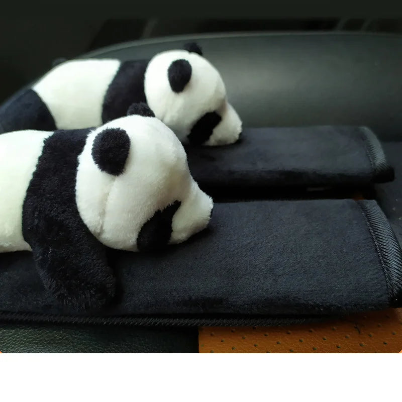 Automobile Safety Belt Decoration Cartoon Panda Safety Belt Shoulder Pad Plush Automobile Accessories Car Decorations