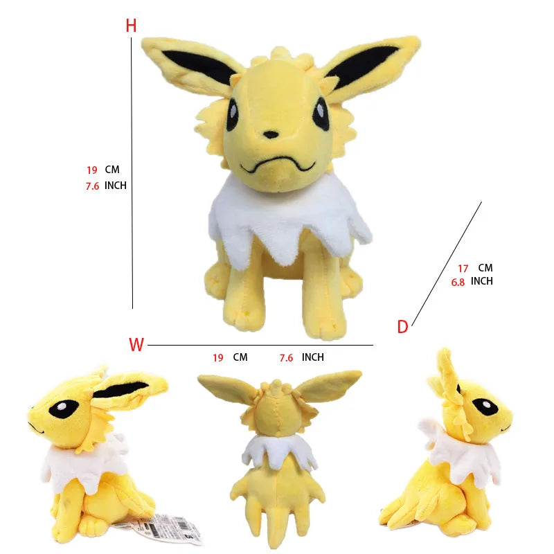 Jolteon Peluche Pokemon Plush Toys Cartoon Cute Dolls Kawaii Stuffed Dolls Birthday Christmas Gift For Kids Friends Collection