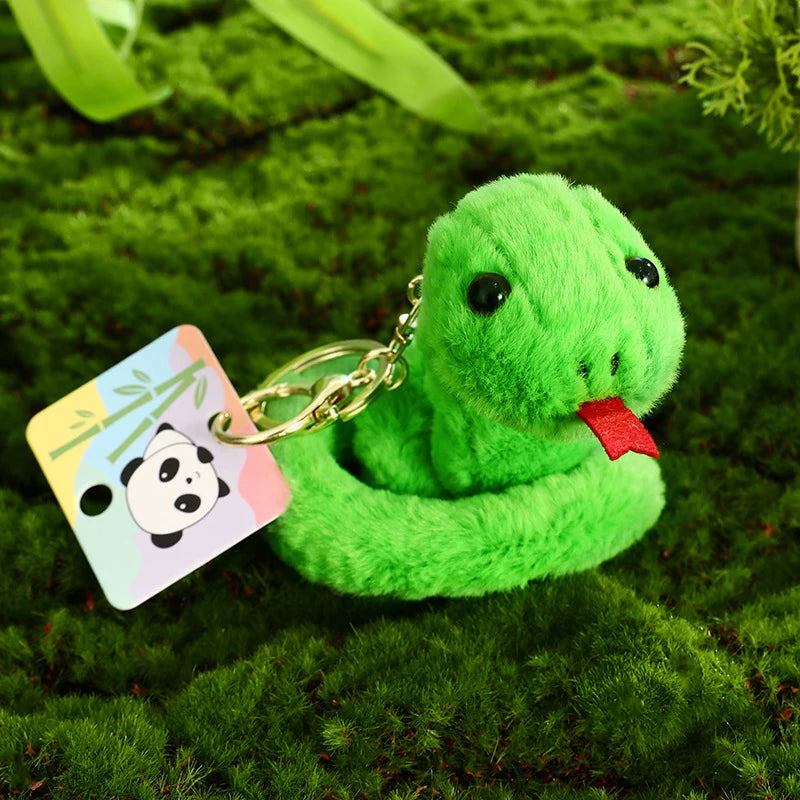 Cartoon Plush Q-Version Zodiac Snake Plush Keychain Pendant Stuffed Doll Lucky Mascot Gifts For Children Chinese New Year Decora