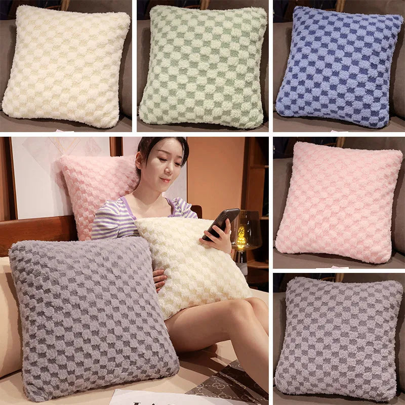 INS Square Super Soft Stuffed Colorful Toys Pillow Plush Shape Dolls Indoor Sofa Bed Cushion Kids Lover Home Office Essentials