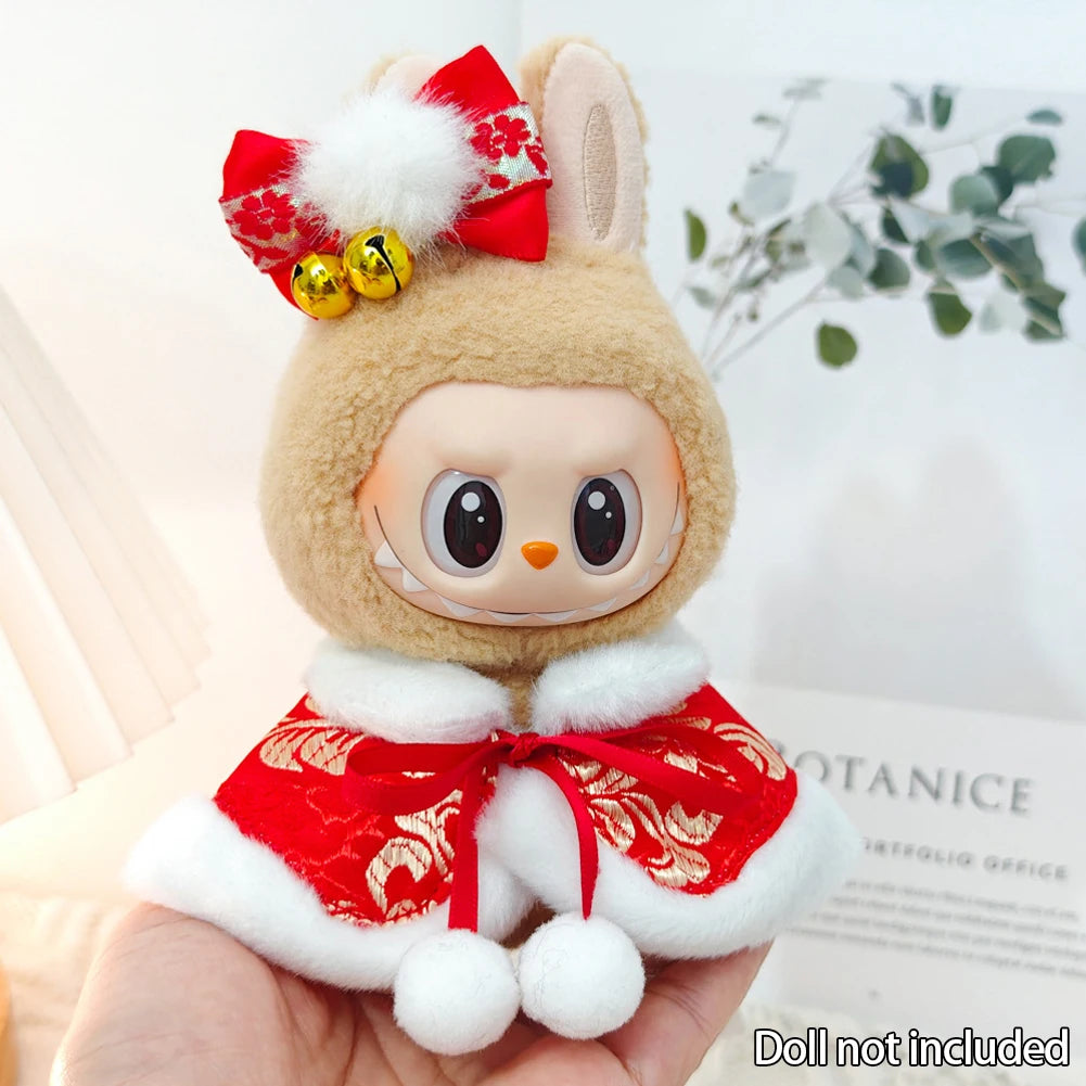 Mini Plush Doll'S Clothes Outfit Accessories For Korea Kpop Exo Labubu Idol V1 V2 Christmas sweater hat cape suit Clothing Gift