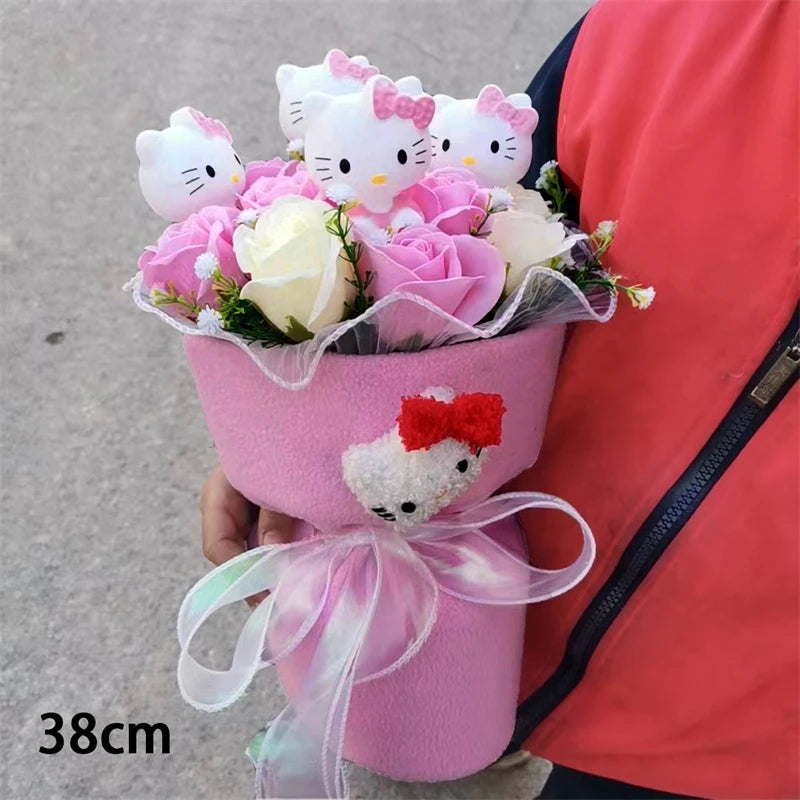 Hello Kitty Plush Bouquet Doll For Girlfriend Birthday Valentine's Day Present Stuffed Animals Toy Home Wedding Graduation Gift