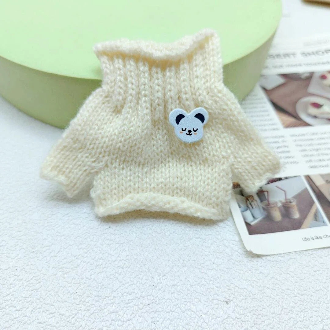 Mini Doll'S Clothes Outfit Accessories For Labubu and 10cm cotton doll sweater scarf hat set Clothing Christmas Gift