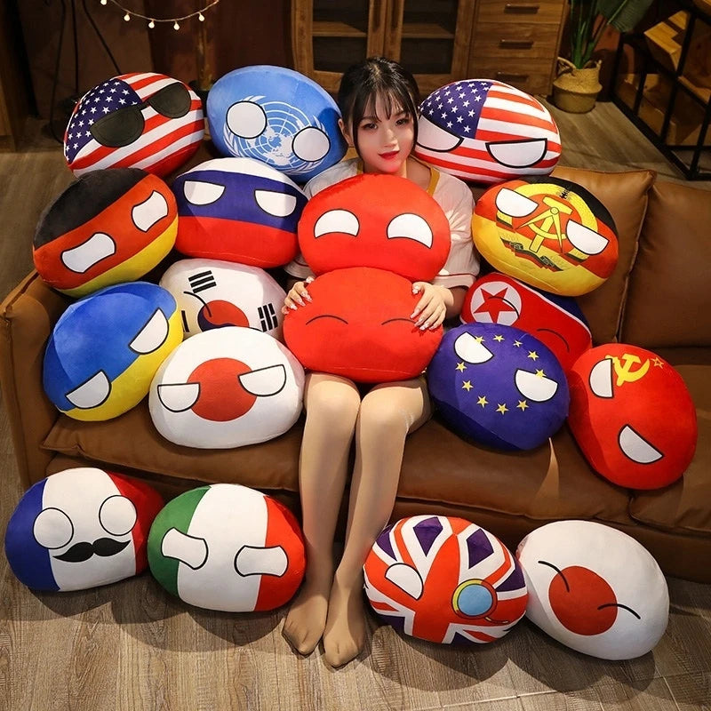 30cm Countryball Plush Toys Kawaii Stuffed Pillow Polandball East Germany Canada Italy Switzerland Kid Gift