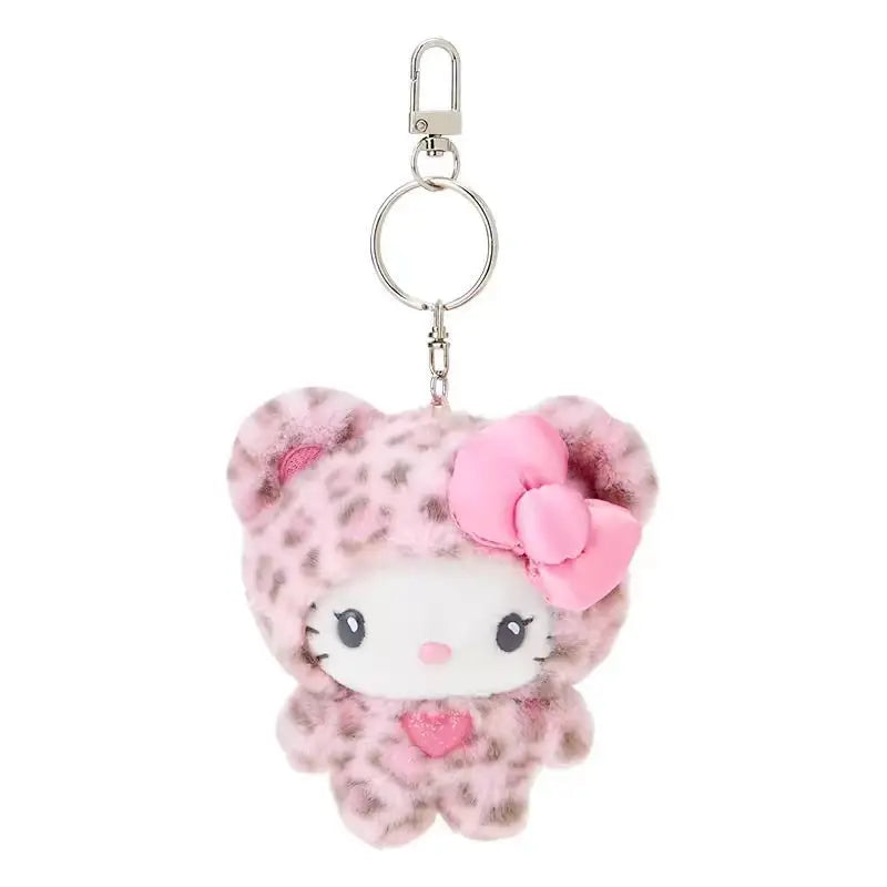 Sanrio Leopard Bear Series Hello Kitty Cinnamoroll My Melody Plush Toys Cute Bag Doll Pendants Girls Birthday Gifts