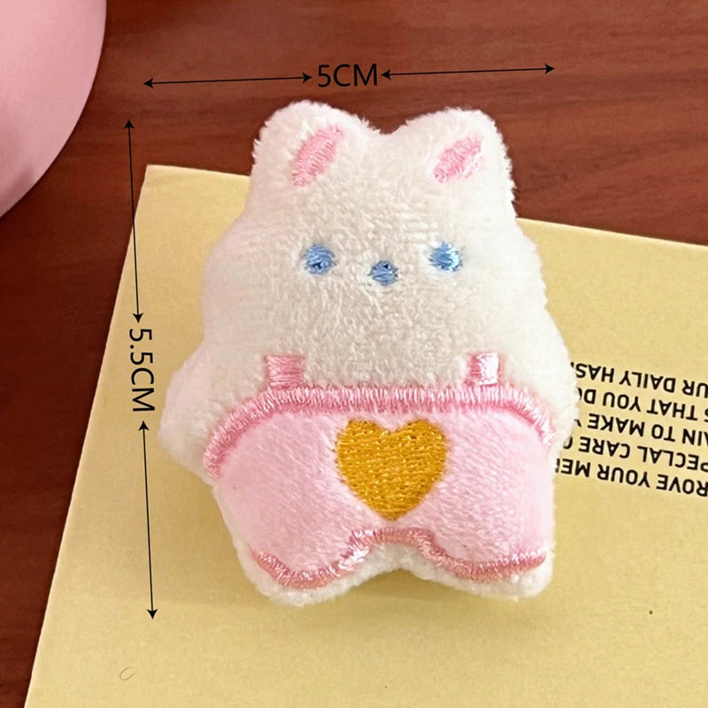 Cute Plush Doll Brooches Cartoon Bunny Bear Brooch Pin Clothing Backpack Decoration Jewelry Gifts For Girls Children