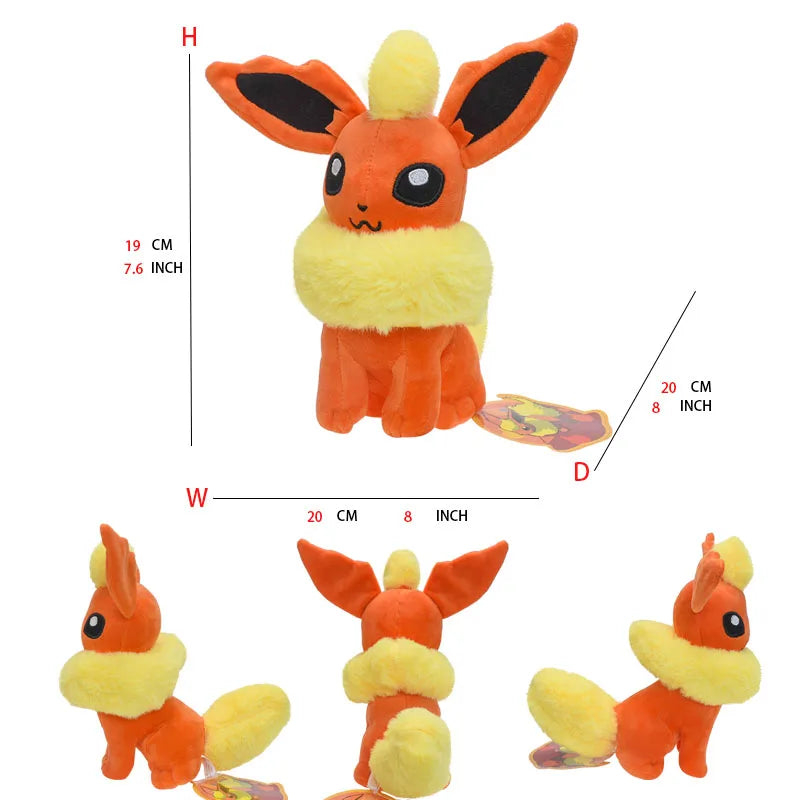 Flareon Peluche Pokemon Plush Toys Cartoon Cute Dolls Kawaii Stuffed Dolls Birthday Christmas Gift For Kids Friends Collection