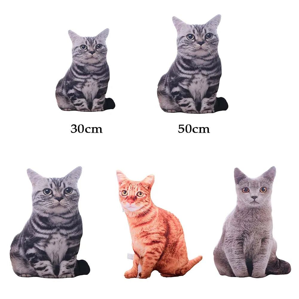 3D Cat Figures Pillows Soft Simulation Cat Shape Cushion Sofa Decoration Throw Pillows Cartoon Plush Toys Friend Kids Gifts