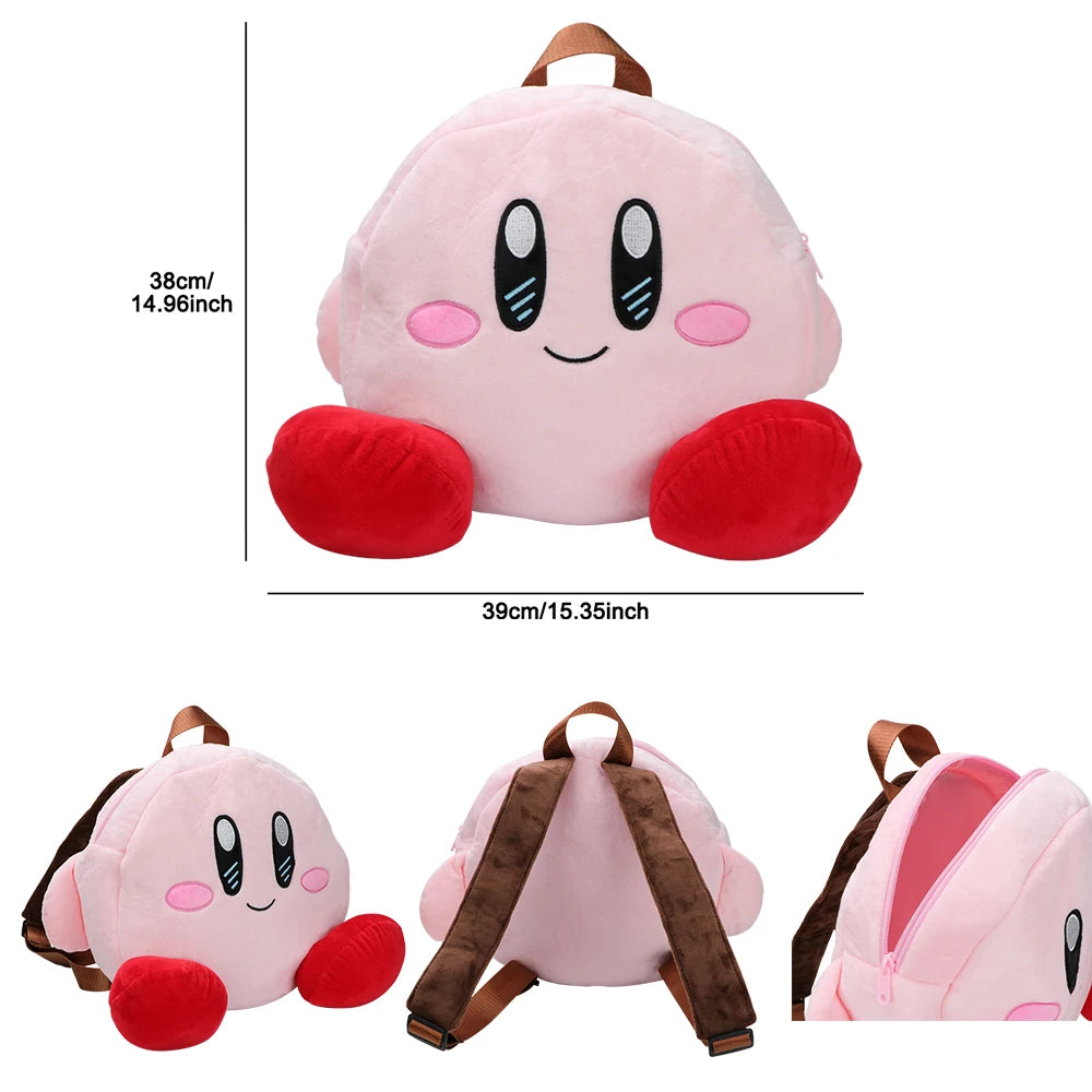 4 Styles Kirby Plush Backpack Cartoon Anime Game Stuffed Handbag for Girls Kids Birthday Christams Gift